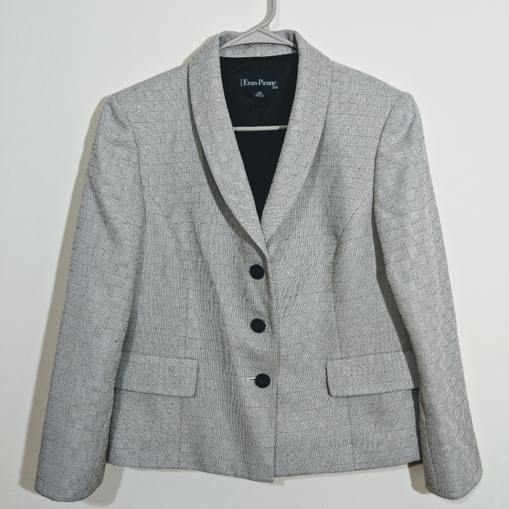 🚩Evan Picone Grey Blazer Size 14P